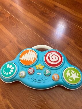 Interactive Blue Musical Drum Toy for Kids with Colorful Sound Pads